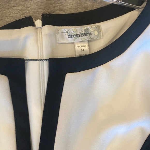 NWT Dress Barn Career-wear black white and Beige slimming color block dress  14 - Picture 8 of 10